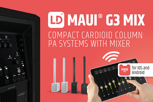 LD Systems presenta los modelos MAUI G3 MIX con mesa de mezclas integrada