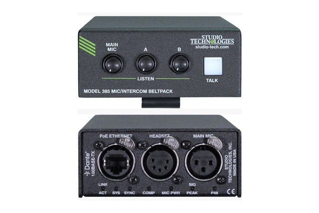 Studio Technologies lanza el beltpack Dante Model 385 para audio e intercom